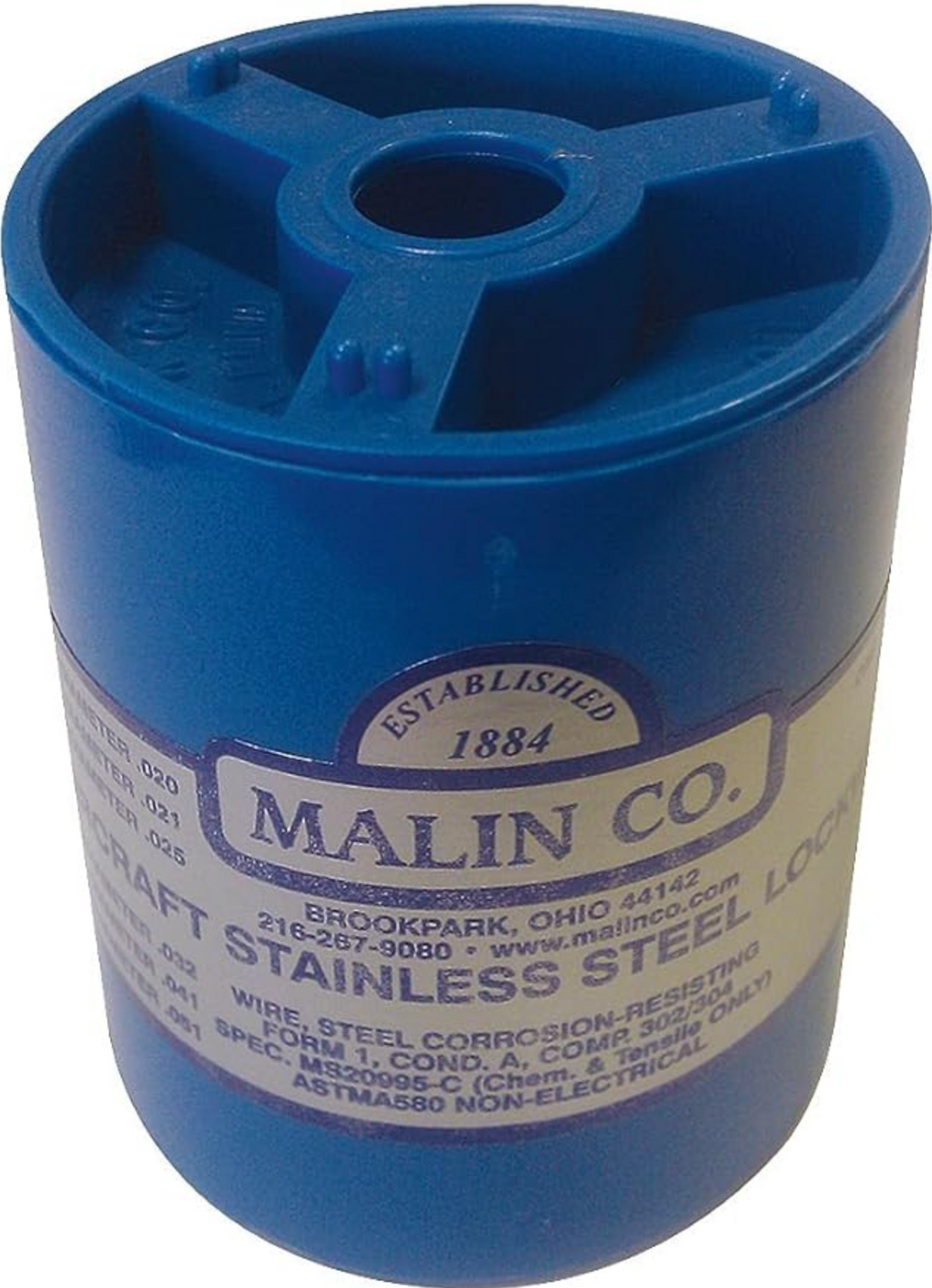 Malin - MS20995C Stainless Steel Safety Wire Lockwire, Canister, 0.025 Dia, 596 ft.